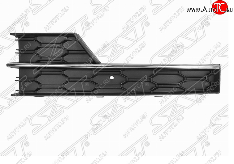 1 099 р. Левая решетка в передний бампер SAT (под ПТФ и хром молдинг) Skoda Octavia A7 рестайлинг универсал (2016-2020)  с доставкой в г. Тольятти