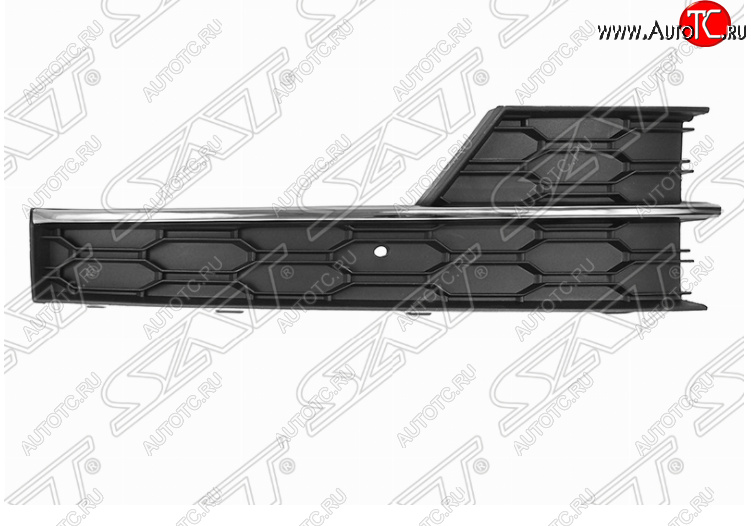 1 099 р. Правая решетка в передний бампер SAT (под ПТФ и хром молдинг) Skoda Octavia A7 рестайлинг универсал (2016-2020)  с доставкой в г. Тольятти