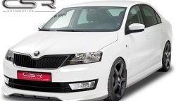 5 999 р. Накладка на передний бампер CSR style Skoda Rapid NH3 дорестайлинг лифтбэк (2012-2017) (Неокрашенная)  с доставкой в г. Тольятти. Увеличить фотографию 2