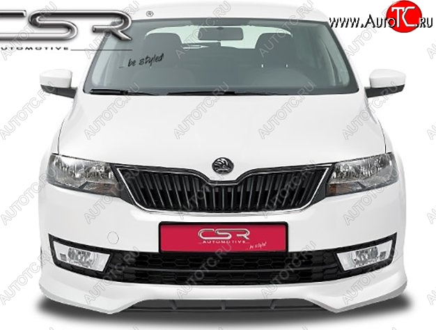 5 999 р. Накладка на передний бампер CSR style Skoda Rapid NH3 дорестайлинг лифтбэк (2012-2017) (Неокрашенная)  с доставкой в г. Тольятти