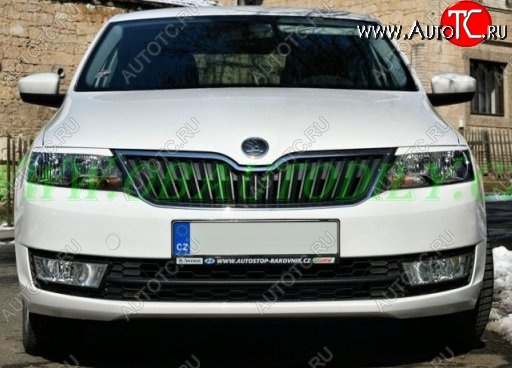 1 099 р. Реснички на фары CT Skoda Rapid NH3 дорестайлинг лифтбэк (2012-2017) (Неокрашенные)  с доставкой в г. Тольятти