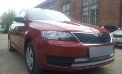 2 399 р. Сетка на бампер Russtal (хром) Skoda Rapid NH3 дорестайлинг лифтбэк (2012-2017)  с доставкой в г. Тольятти. Увеличить фотографию 3