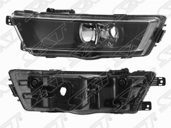 Левая противотуманная фара (чёрная) SAT Skoda Rapid NH3 дорестайлинг лифтбэк (2012-2017)