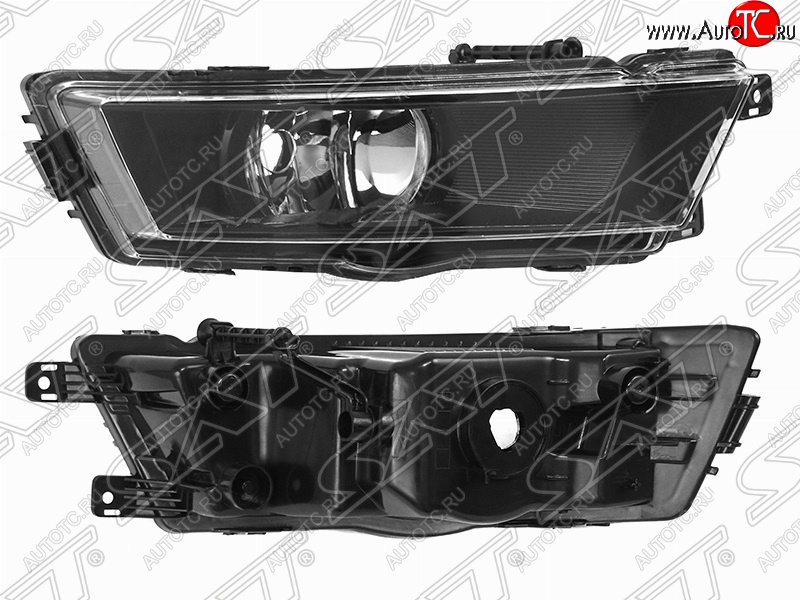 2 189 р. Правая противотуманная фара (чёрная) SAT Skoda Rapid NH3 дорестайлинг лифтбэк (2012-2017)  с доставкой в г. Тольятти