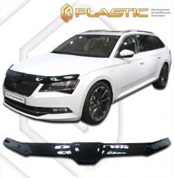 Дефлектор капота CA-Plastik Skoda (Шкода) Superb (Супер) ( B8 (3V),  B8 (3V5)) (2015-2025) B8 (3V), B8 (3V5) лифтбэк дорестайлинг, универсал дорестайлинг, лифтбэк рестайлинг, универсал рестайлинг