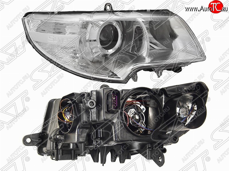 7 349 р. Правая фара передняя SAT Skoda Superb B6 (3T5) универсал доресталийнг (2009-2013)  с доставкой в г. Тольятти