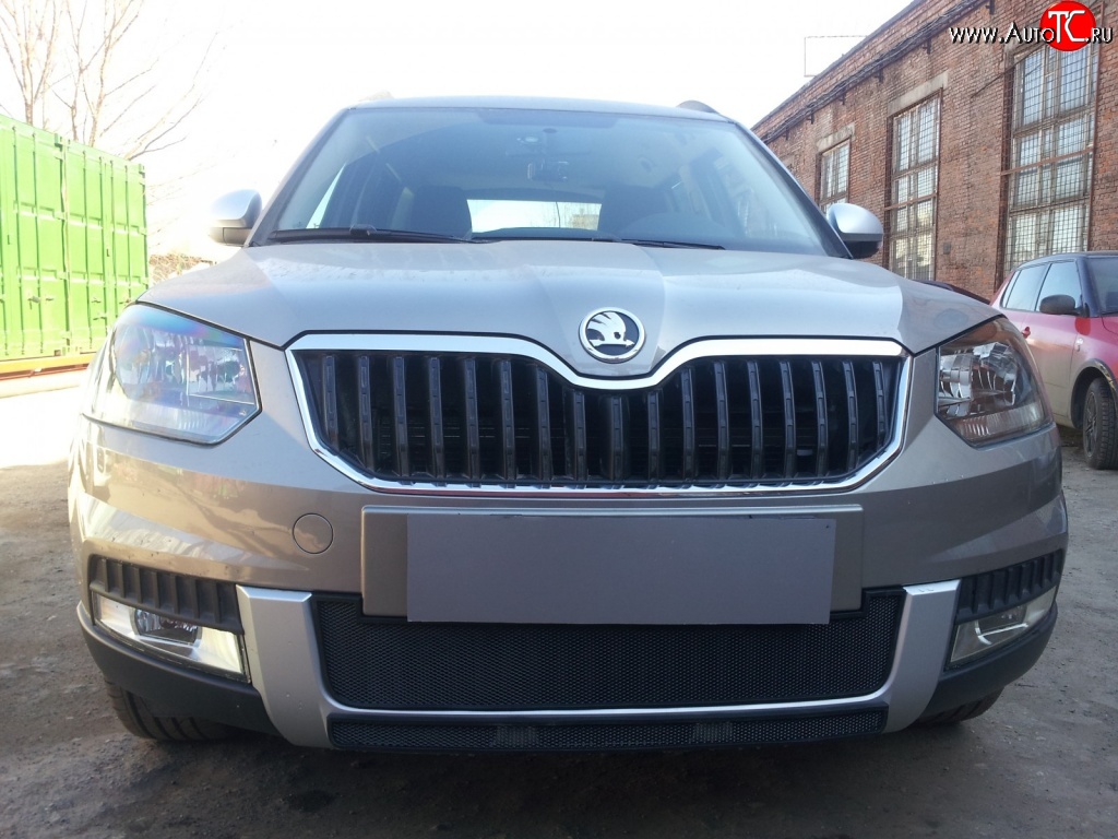 1 469 р. Сетка в решетку радиатора Russtal  Skoda Yeti (2013-2018) (черная)  с доставкой в г. Тольятти