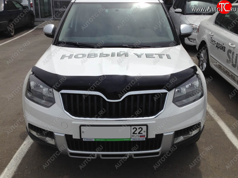 4 599 р. Дефлектор капота SIM Skoda Yeti (2013-2018)  с доставкой в г. Тольятти