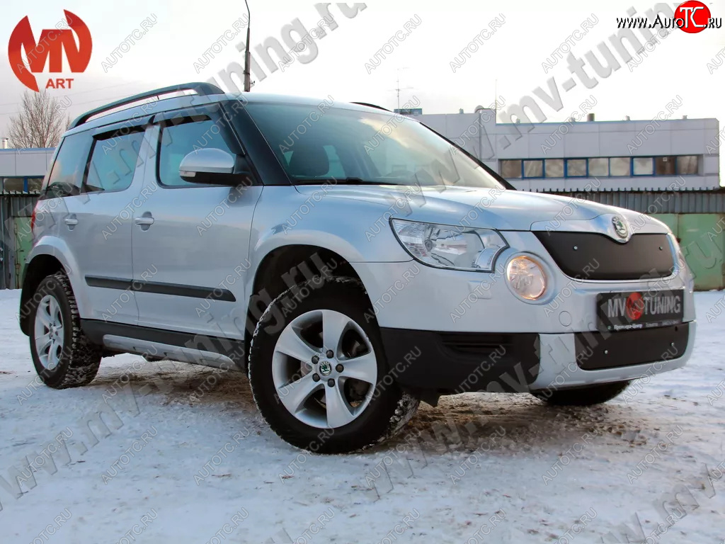 5 399 р. Зимние заглушки (шагрень, верхняя и нижняя) MV-Tuning  Skoda Yeti (2009-2013) (Текстурная поверхность)  с доставкой в г. Тольятти