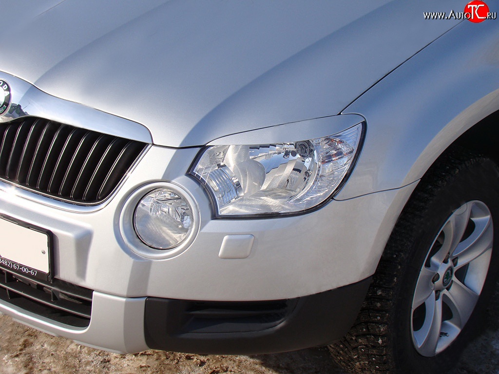 1 149 р. Реснички Sport v2 на фары  Skoda Yeti (2009-2013) (Неокрашенные)  с доставкой в г. Тольятти