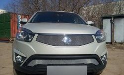 Нижняя сетка на бампер Russtal (хром) SSANGYONG (Ссан) Actyon (Актион) (2013-2021) рестайлинг