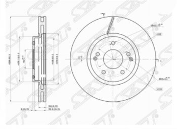 Передний тормозной диск SAT SSANGYONG Korando 3 дорестайлинг (2010-2025)