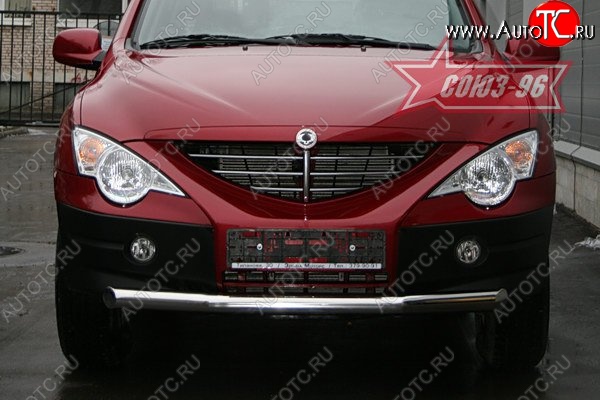 11 924 р. Защита переднего бампера одинарная Souz-96 (d76) SSANGYONG Actyon 1 (2006-2010)  с доставкой в г. Тольятти