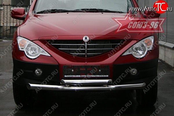 1 052 р. Защита переднего бампера двойная Souz-96 (d76/60) SSANGYONG Actyon 1 (2006-2010)  с доставкой в г. Тольятти