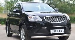 11 249 р. Одинарная защита переднего бампера диаметром 63 мм SLITKOFF SSANGYONG Actyon дорестайлинг (2010-2013)  с доставкой в г. Тольятти. Увеличить фотографию 4