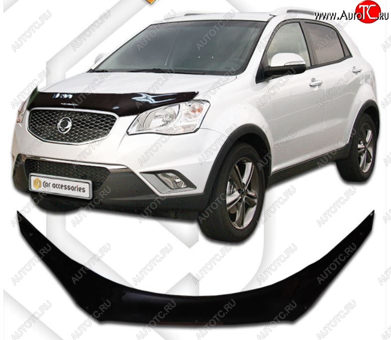 2 199 р. Дефлектора окон CA-Plastic  SSANGYONG Korando  2 (1996-2006) (Шелкография белая, Без хром.молдинга)  с доставкой в г. Тольятти