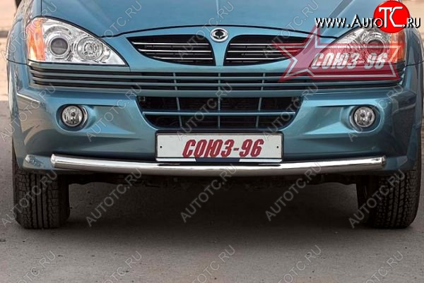 9 989 р. Защита переднего бампера одинарная Souz-96 (d60) SSANGYONG Kyron дорестайлинг (2005-2007)  с доставкой в г. Тольятти