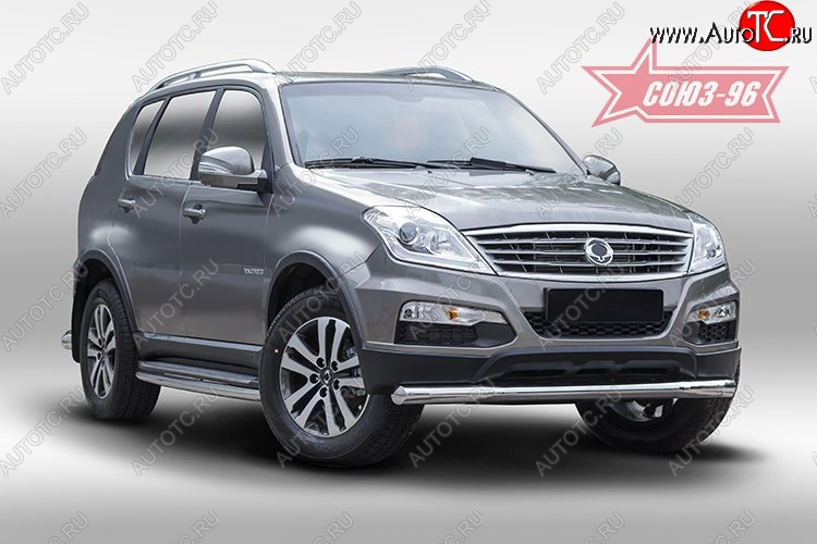 14 669 р. Защита переднего бампера одинарная Souz-96 (d76) SSANGYONG Rexton Y290 (2012-2017)  с доставкой в г. Тольятти