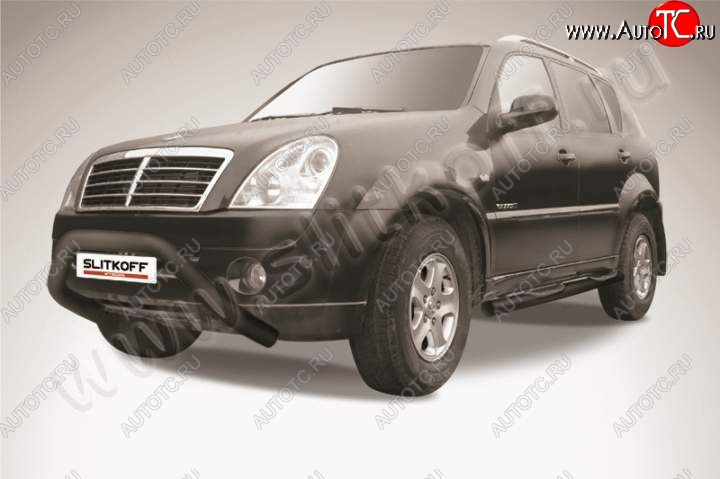 21 449 р. Кенгурятник d76 низкий широкий мини SSANGYONG Rexton Y250 (2006-2012) (Цвет: серебристый)  с доставкой в г. Тольятти