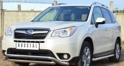 22 999 р. Защита переднего бампера (2 трубыØ63 мм, волна, нержавейка) SLITKOFF Subaru Forester SJ дорестайлинг (2012-2016)  с доставкой в г. Тольятти. Увеличить фотографию 4