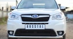 16 999 р. Одинарная защита переднего бампера диаметром 76 мм SLITKOFF Subaru Forester SJ дорестайлинг (2012-2016)  с доставкой в г. Тольятти. Увеличить фотографию 2