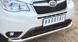 16 999 р. Одинарная защита переднего бампера диаметром 76 мм SLITKOFF Subaru Forester SJ дорестайлинг (2012-2016)  с доставкой в г. Тольятти. Увеличить фотографию 3