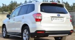 14 999 р. Защита заднего бампера (Ø75x42 мм, нержавейка) Russtal Subaru Forester SJ дорестайлинг (2012-2016)  с доставкой в г. Тольятти. Увеличить фотографию 4