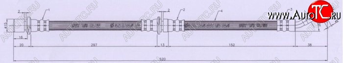 669 р. Тормозной шланг SAT (передний, правый) Subaru Impreza GC седан (1992-2000)  с доставкой в г. Тольятти