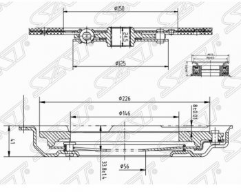 10 749 р. Комплект сцепления SAT (EJ254/EJ20#/EJ18S не турбо) Subaru Forester SF рестайлинг (2000-2002)  с доставкой в г. Тольятти. Увеличить фотографию 2