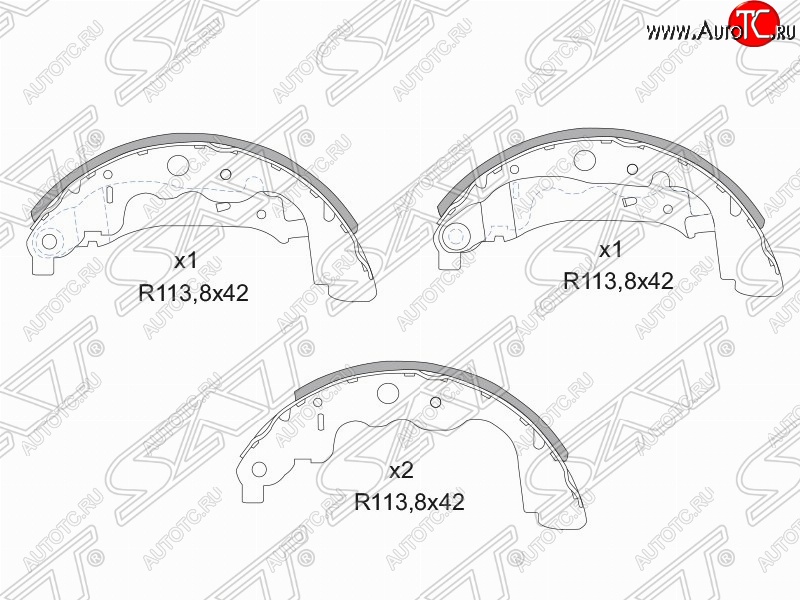 1 369 р. Колодки тормозные задние SAT Subaru Impreza GC седан (1992-2000)  с доставкой в г. Тольятти