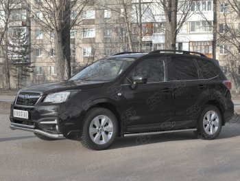 27 999 р. Защита переднего бампера (2 трубы Ø63 и 42 мм, нержавейка) SLITKOFF Subaru Forester SJ рестайлинг (2016-2019)  с доставкой в г. Тольятти. Увеличить фотографию 3