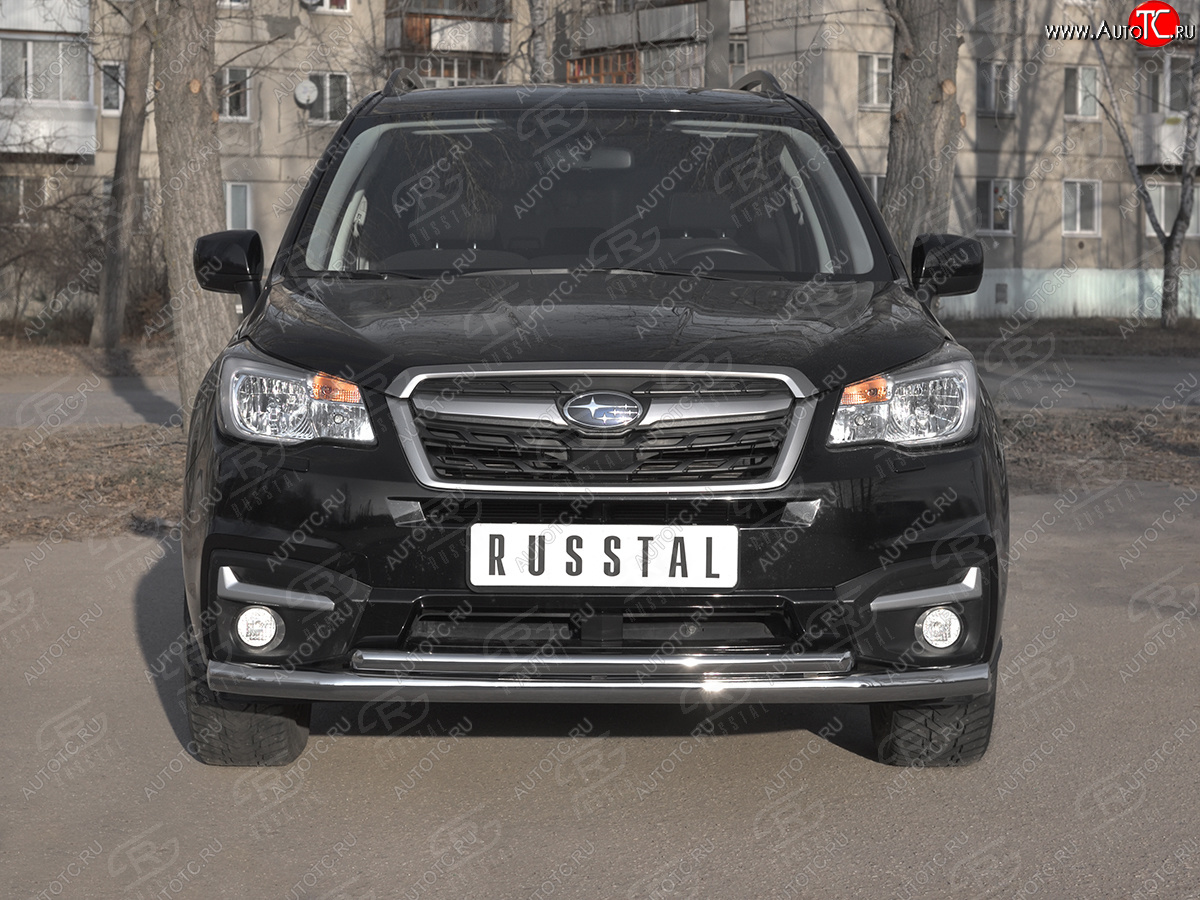 26 999 р. Защита переднего бампера SLITKOFF d63 секции-d42 дуга Subaru Forester SJ рестайлинг (2016-2019)  с доставкой в г. Тольятти