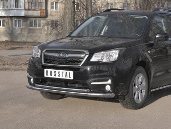 26 999 р. Защита переднего бампера SLITKOFF d63 секции-d42 дуга Subaru Forester SJ рестайлинг (2016-2019)  с доставкой в г. Тольятти. Увеличить фотографию 2