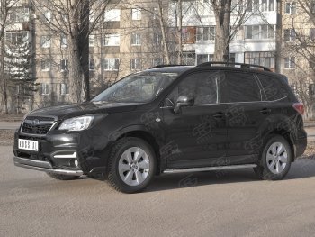 13 999 р. Защита переднего бампера (2 трубы Ø63 и 75х42 мм, нержавейка) Russtal Subaru Forester SJ рестайлинг (2016-2019)  с доставкой в г. Тольятти. Увеличить фотографию 4