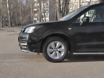 13 999 р. Защита переднего бампера (2 трубы Ø63 и 75х42 мм, нержавейка) Russtal Subaru Forester SJ рестайлинг (2016-2019)  с доставкой в г. Тольятти. Увеличить фотографию 3