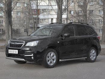 15 649 р. Защита переднего бампера (Ø75x42 мм, нержавейка) Russtal Subaru Forester SJ рестайлинг (2016-2019)  с доставкой в г. Тольятти. Увеличить фотографию 4