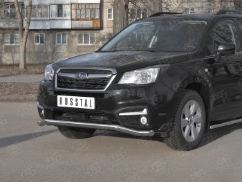 20 599 р. Защита переднего бампера SLITKOFF d63 волна Subaru Forester SJ рестайлинг (2016-2019)  с доставкой в г. Тольятти. Увеличить фотографию 2