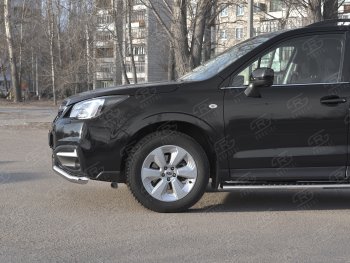 20 599 р. Защита переднего бампера SLITKOFF d63 волна Subaru Forester SJ рестайлинг (2016-2019)  с доставкой в г. Тольятти. Увеличить фотографию 3