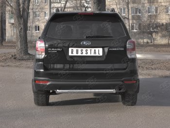 17 349 р. Защита заднего бампера (Ø63, нержавейка) SLITKOFF  Subaru Forester  SJ (2016-2019) рестайлинг  с доставкой в г. Тольятти. Увеличить фотографию 1