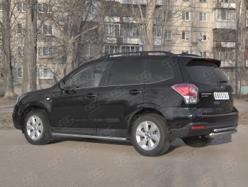 20 999 р. Защита заднего бампера (2 трубы Ø63 и 42 мм, нержавейка) SLITKOFF Subaru Forester SJ рестайлинг (2016-2019)  с доставкой в г. Тольятти. Увеличить фотографию 3