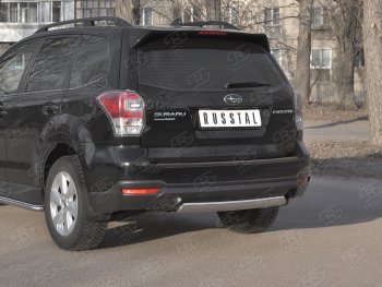 9 999 р. Защита заднего бампера (Ø75х42 мм, нержавейка) Russtal  Subaru Forester  SJ (2016-2019) рестайлинг  с доставкой в г. Тольятти. Увеличить фотографию 2