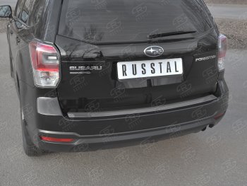 2 599 р. Защитная накладка заднего бампера на Russtal  Subaru Forester  SJ (2016-2019) рестайлинг (Нержавейка полированная)  с доставкой в г. Тольятти. Увеличить фотографию 1