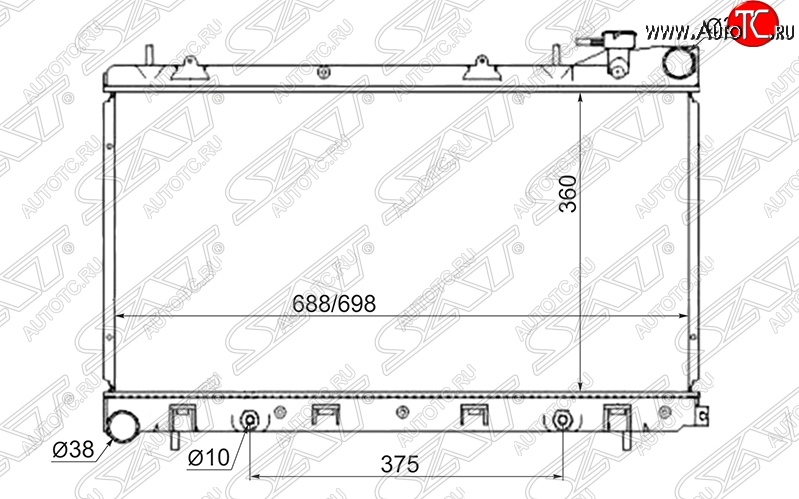 7 249 р. Радиатор двигателя SAT (пластинчатый) Subaru Impreza GD седан дорестайлинг (2000-2002)  с доставкой в г. Тольятти