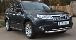 15 999 р. Защита переднего бампера (2 трубыØ63 и 42 мм, нержавейка) SLITKOFF Subaru Forester SH (2008-2013)  с доставкой в г. Тольятти. Увеличить фотографию 2