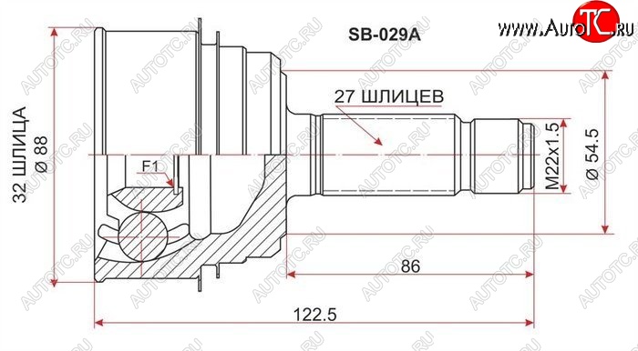 1 699 р. ШРУС SAT (наружный, GDB EJ20 6MT 4WD) Subaru Impreza GD седан дорестайлинг (2000-2002)  с доставкой в г. Тольятти