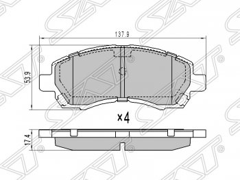 Колодки тормозные SAT (передние) Subaru Impreza GC седан (1992-2000)