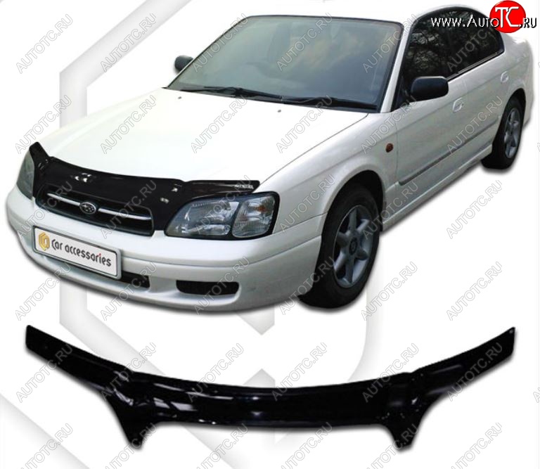 2 459 р. Дефлектор капота (BE5, BE9, BEE) CA-Plastiс  Subaru Legacy  BH/BE12 (1998-2003) универсал (Classic черный, Без надписи)  с доставкой в г. Тольятти