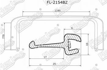 Молдинг лобового стекла FlexLine Subaru Outback BH/BE12 универсал (1998-2004)