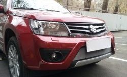 1 539 р. Сетка на бампер Russtal (хром)  Suzuki Grand Vitara ( JT 5 дверей,  JT) (2012-2016) 2-ой рестайлинг, 3 двери 2-ой рестайлинг  с доставкой в г. Тольятти. Увеличить фотографию 2