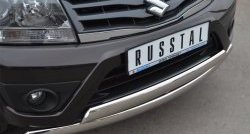 27 999 р. Защита переднего бампера (2 трубыØ75х42 мм, нержавейка) Russtal Suzuki Grand Vitara JT 5 дверей 2-ой рестайлинг (2012-2016)  с доставкой в г. Тольятти. Увеличить фотографию 2